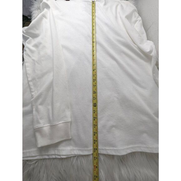 Levi's White Long Sleeve Shirt Crewneck Classic Fit Graphic Logo Plus size Top X - Picture 7 of 9